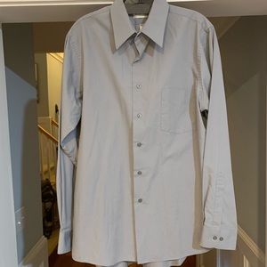 3/$23...Men’s Grey Poplin Dress Shirt - 16 x 34/35